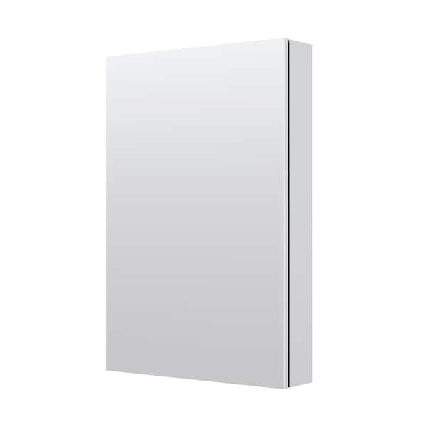 ROSA 20 in. W x 30 in. H Rectangular Aluminum Tri-View Medicine Cabinet with Mirror, Adjustable Shelves, Left Open