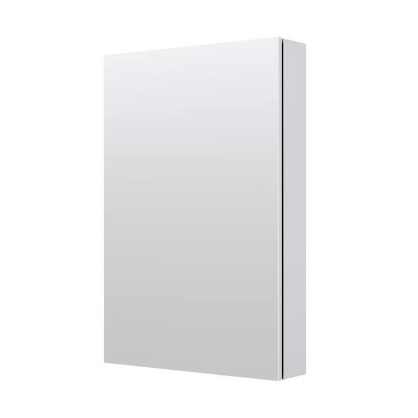 ROSA 20 in. W x 30 in. H Rectangular Aluminum Tri-View Medicine Cabinet with Mirror, Adjustable Shelves, Left Open