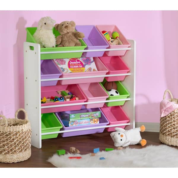 Household Essentials Medium Decorative Storage Bins, 2pk, Pink and Mini Dot