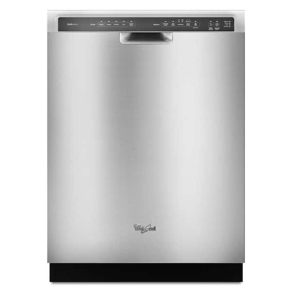 Whirlpool 24 in. Monochromatic Stainless Steel Front Control Built-In Tall Tub Dishwasher with Stainless Steel Tub, 51 dBA