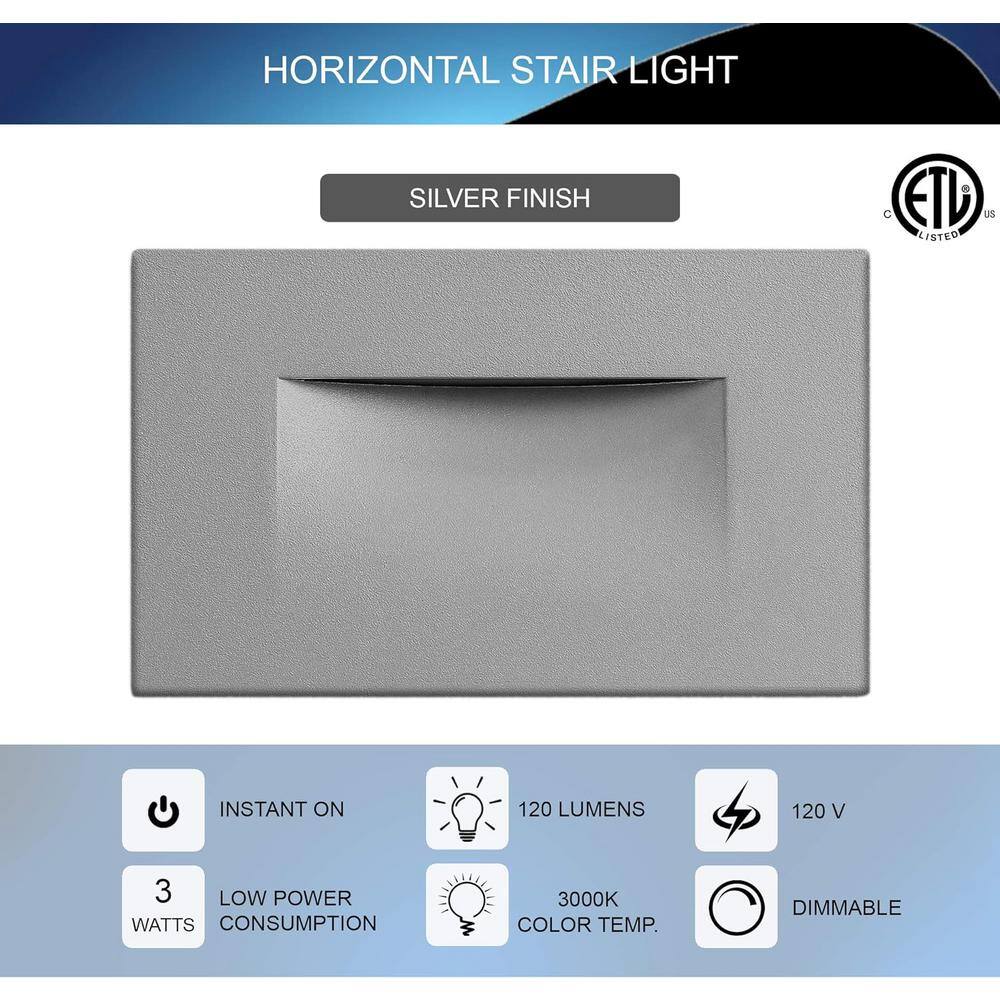 Silver Stainless Steel Dimmable LED Step Light