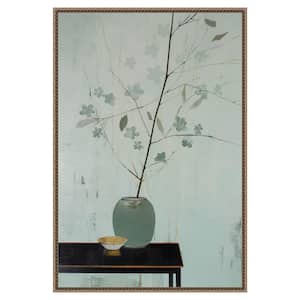 "Branch in Vase" by Treechild 1-Piece Floater Frame Giclee Home Canvas Art Print 33 in. x 23 in.