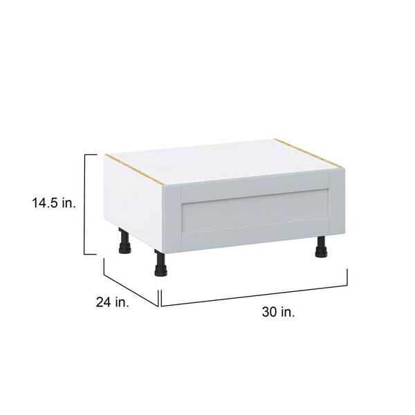 J COLLECTION Cumberland Light Gray Shaker Assembled Base Window Seat Kitchen Cabinet (30 in. W x 14.50 in. H x 24 in. D)