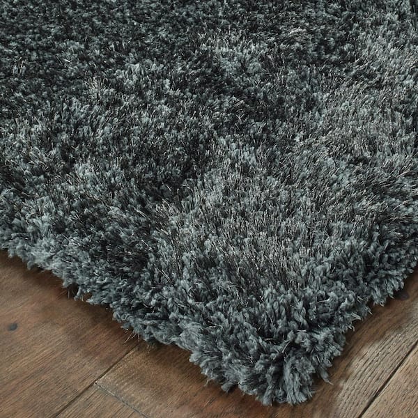 Cara Solid Midnight/Midnight 8 ft. x 11 ft. Area Rug