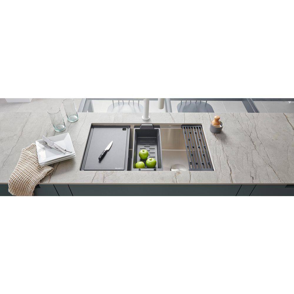 LedgeFit 17 in. x 11 in. Rectangular Matte Black Granite Quartz Composite Replacement Cutting Board - thumbnail 5