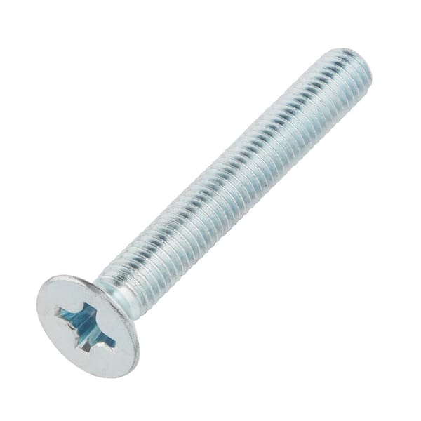 M8-1.25x60mm Zinc Flat Head Phillips Drive Machine Screw 1-Piece