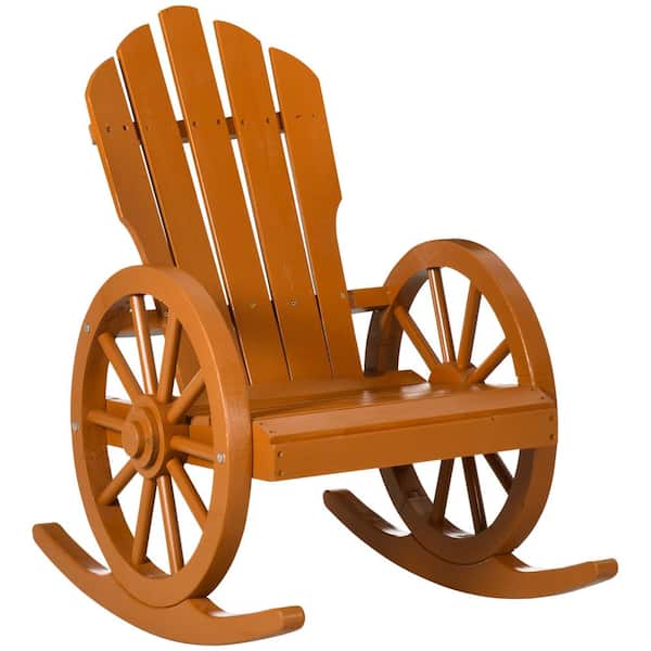 Outsunny Teak Outdoor Rocking Chair