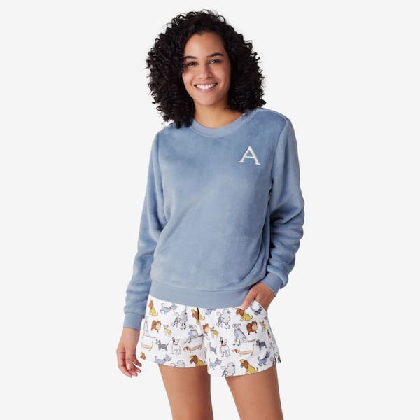 The Company Store Company Cotton Family Flannel Dogs Women's Extra Small Neutral Multi Long Sleeve Pajama Short Set