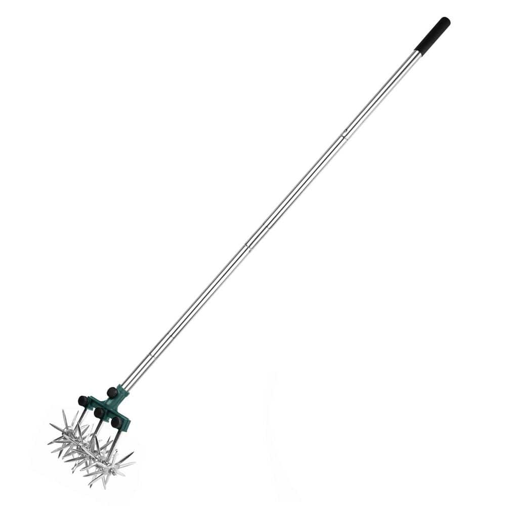 57 Inch Stainless Steel Hand Rotary Tiller Lightweight Aluminum Tines Adjustable Handle Aerates Cultivates Soil price history on PriceWatchPro