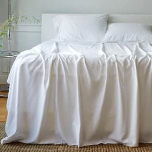 Luxury 100% Viscose from Bamboo Bed Sheet Set (4-pcs), Queen - White
