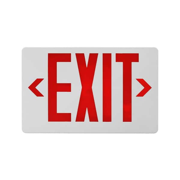 NICOR EXL4 Series Integrated LED White Emergency Exit Sign, Red Lettering