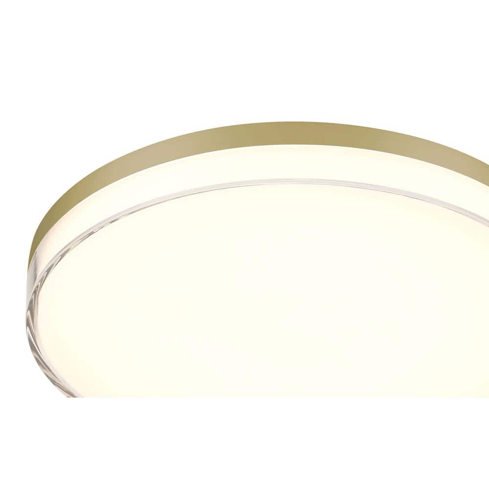 Ashen Brass 13" LED Flush Mount Light with Clear Acrylic Shade