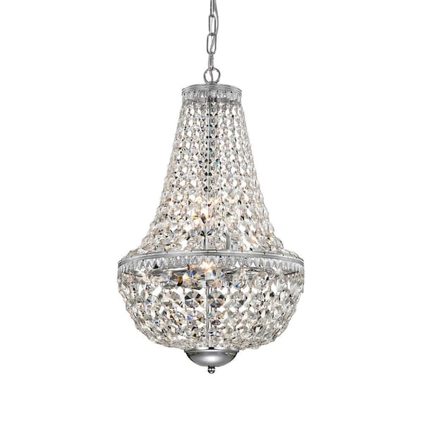Edvivi Clarus 7-Light Chrome Glam Empire Chandelier with