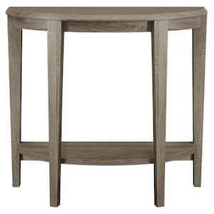 36 in. Dark Taupe Standard Half Moon Console Table with Storage