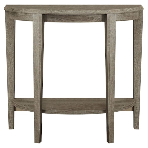 Unbranded 36 in. Dark Taupe Standard Half Moon Console Table with Storage