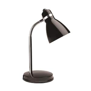 13 in. Black Classic Desk Lamp with LED Light Bulb Included