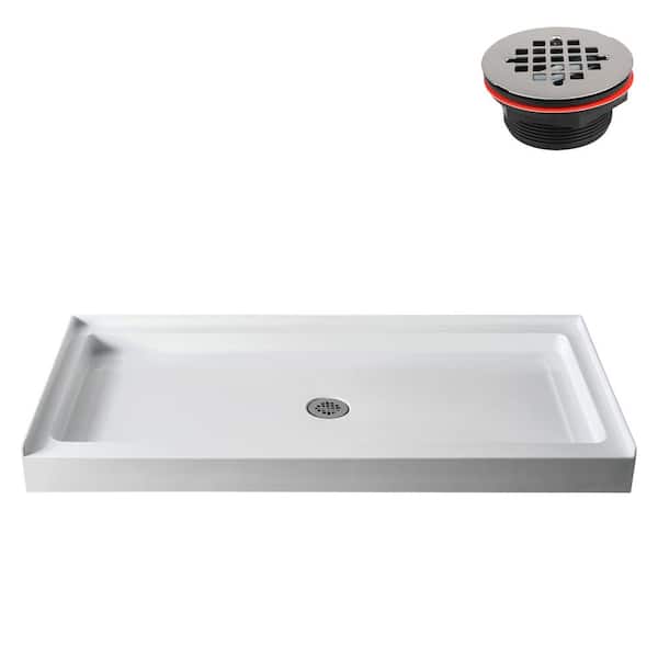 fcrb shower slide 28㎝ white Streamline GB-513-56 60 in. L x 30 in. Alcove Acrylic Shower Pan