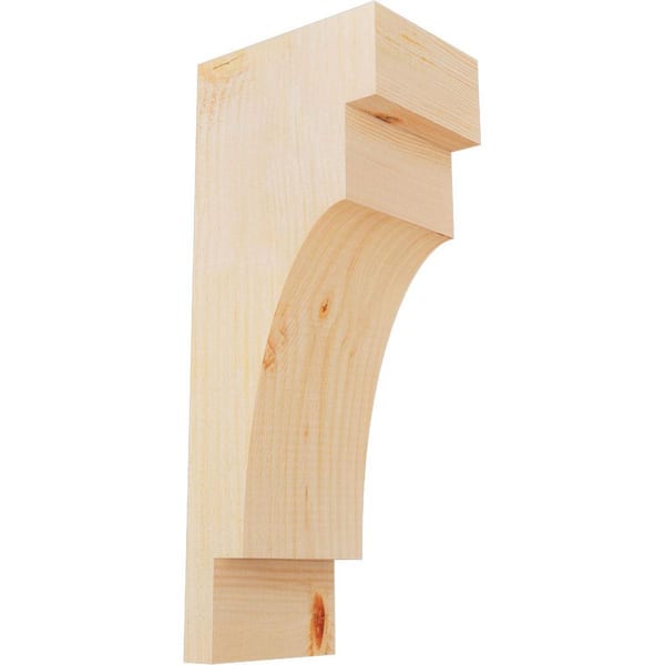Ekena Millwork 6 in. x 8 in. x 20 in. Douglas Fir Mediterranean Rough Sawn Corbel