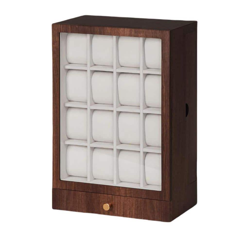 インテリア時計 Deckstool Boneless SKateClock 16-Slot Wooden Watch Box Display, Large Storage for Men's