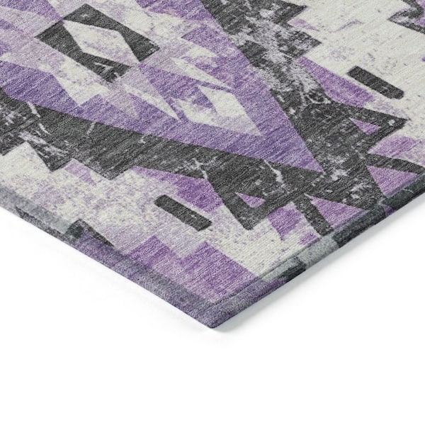 Chantille Machine Washable Indoor/Outdoor Abstract ACN1878 Purple 2 ft. 3 in. x 7 ft. 6 in. Runner Rug