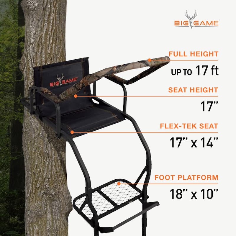 17 ft. Warrior DXT Lightweight Portable Hunting Outside Tree Stand Ladder