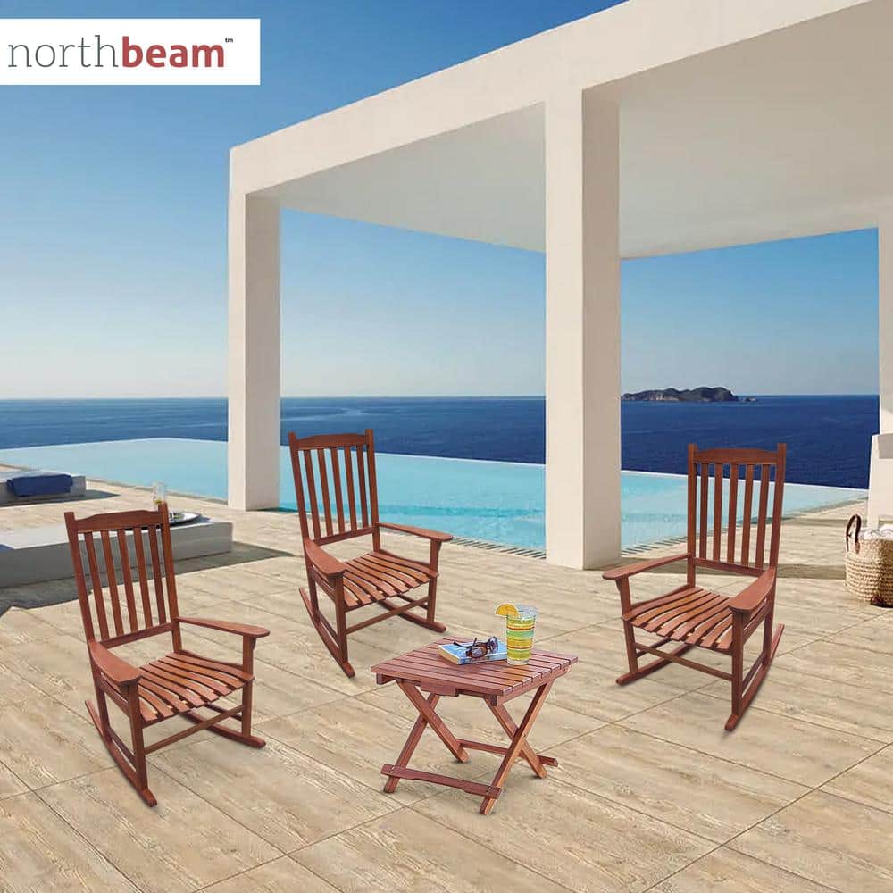 Natural Stained Acacia Wood Traditional Rocking Chair