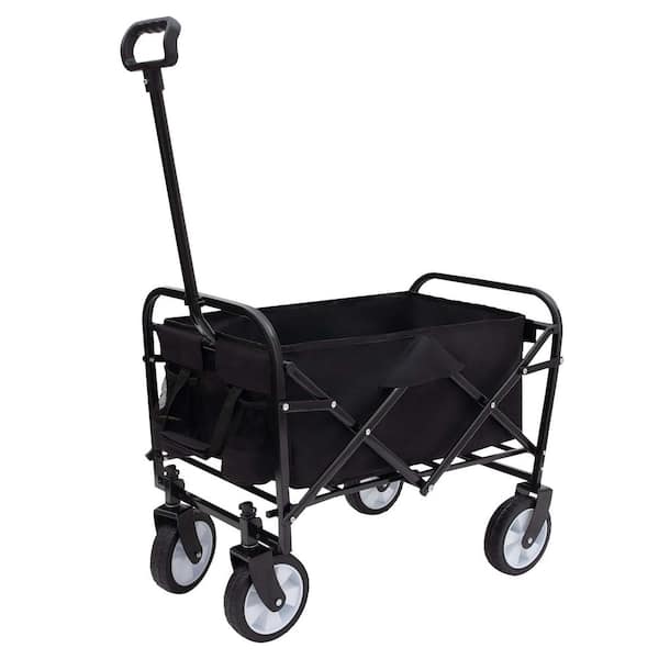 3 cu. ft. Black Steel Garden Cart
