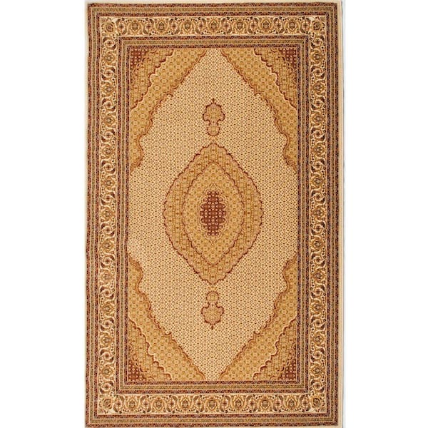 Majestic Beige Cream, Traditional 2 ft. x 12 ft. Moroccan Indoor Runner Rug