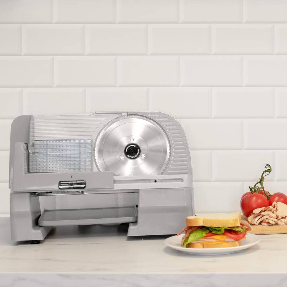 Chef's Choice Silver Cast Aluminum Electric Meat Slicer with Safety Lock