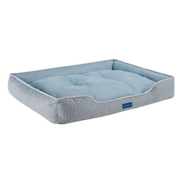 large blue dog bed