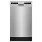 18 in. Monochromatic Stainless Steel Front Control Built-In Compact Dishwasher with Stainless Steel Tub, 50 dBA