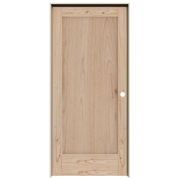 Masonite Traditional 32-in x 80-in Natural 6-panel Solid Core Unfinished  Oak Wood Right Hand Single Prehung Interior Door in the Prehung Interior  Doors department at