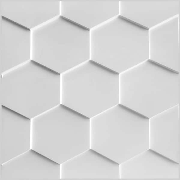 Dundee Deco Falkirk Ross 2/25 in. x 19.7 in. x 19.7 in. White PVC Honeycomb 3D Decorative Wall Panel 5-Pack