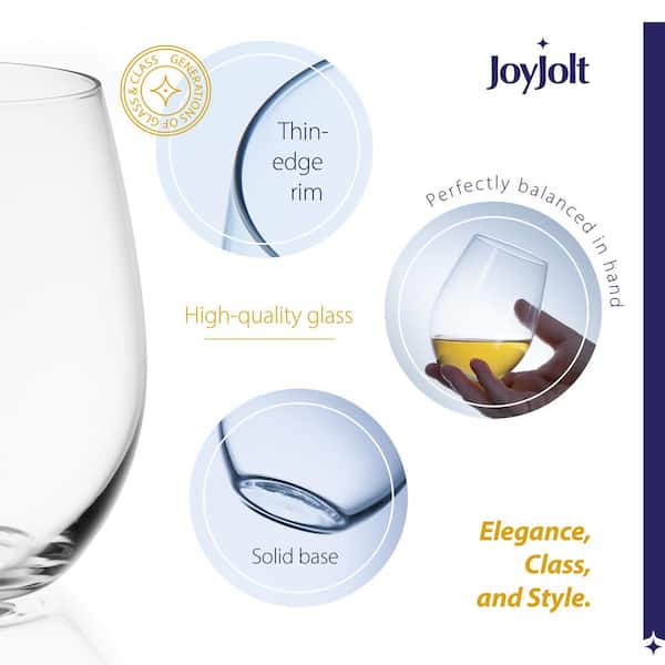 JoyJolt 20 oz. Spirits Large Stemless Wine Glasses (Set of 8) MG20248 - The  Home Depot