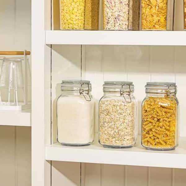 50-Piece Glass Food Storage Jar Set Airtight Canisters with Lids for Kitchen Pantry Organization Cereal Flour Cookies