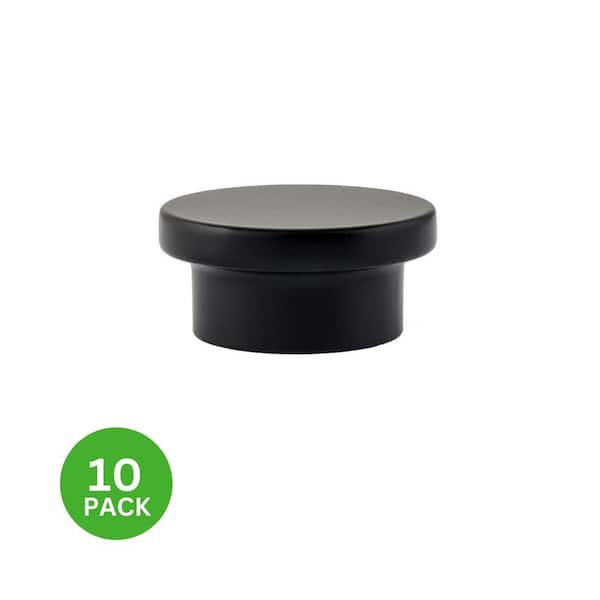 10-Pack Ethan 1-5/8 in. (41 mm) Modern Matte Black Round Oversized Cabinet Knob