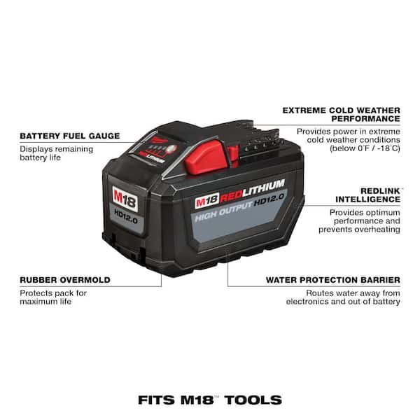 TPCELL 8Ah/12Ah/15Ah For Milwaukee M18 Batteries 21700 High Output  Rechargeable Lithium ION 18V Battery