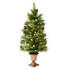 3.5 ft. Pre-lit Artificial Christmas Tree with 50 Warm Lights, Pinecones and Berries