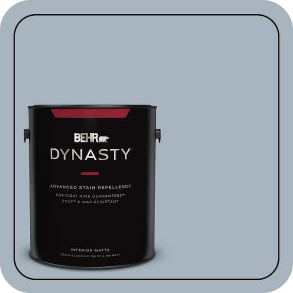 BEHR DYNASTY 1 gal. #N480-3 Shadow Blue One-Coat Hide Matte Interior Stain-Blocking Paint & Primer
