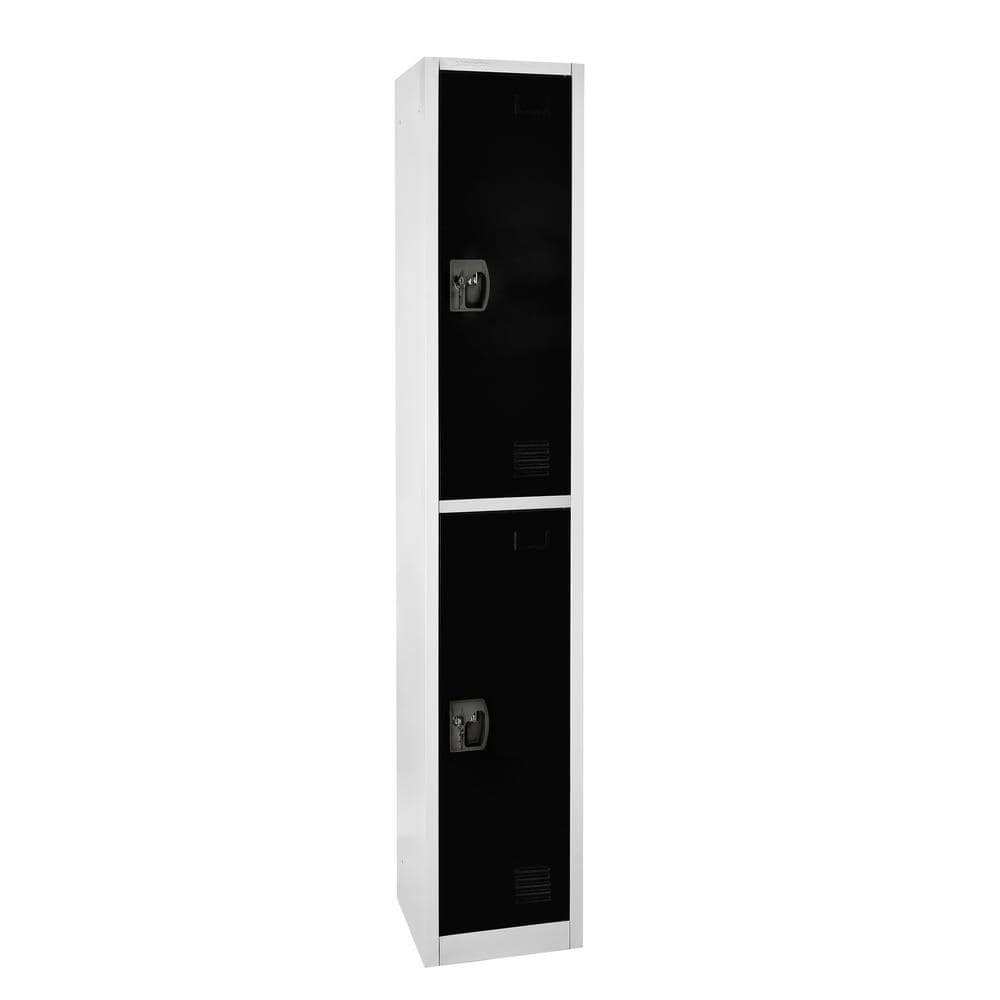 629-Series 72 in. H 2-Tier Steel Key Lock 2-Shelf Storage Locker Free Stand