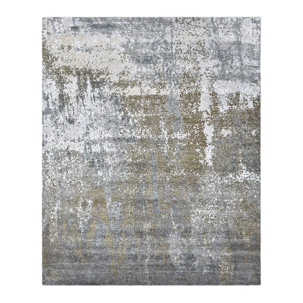 Solo Rugs Contemporary One-of-a-Kind Contemporary Gray 8 ft. 1 in. x 9 ft. 11 in. Area Rug