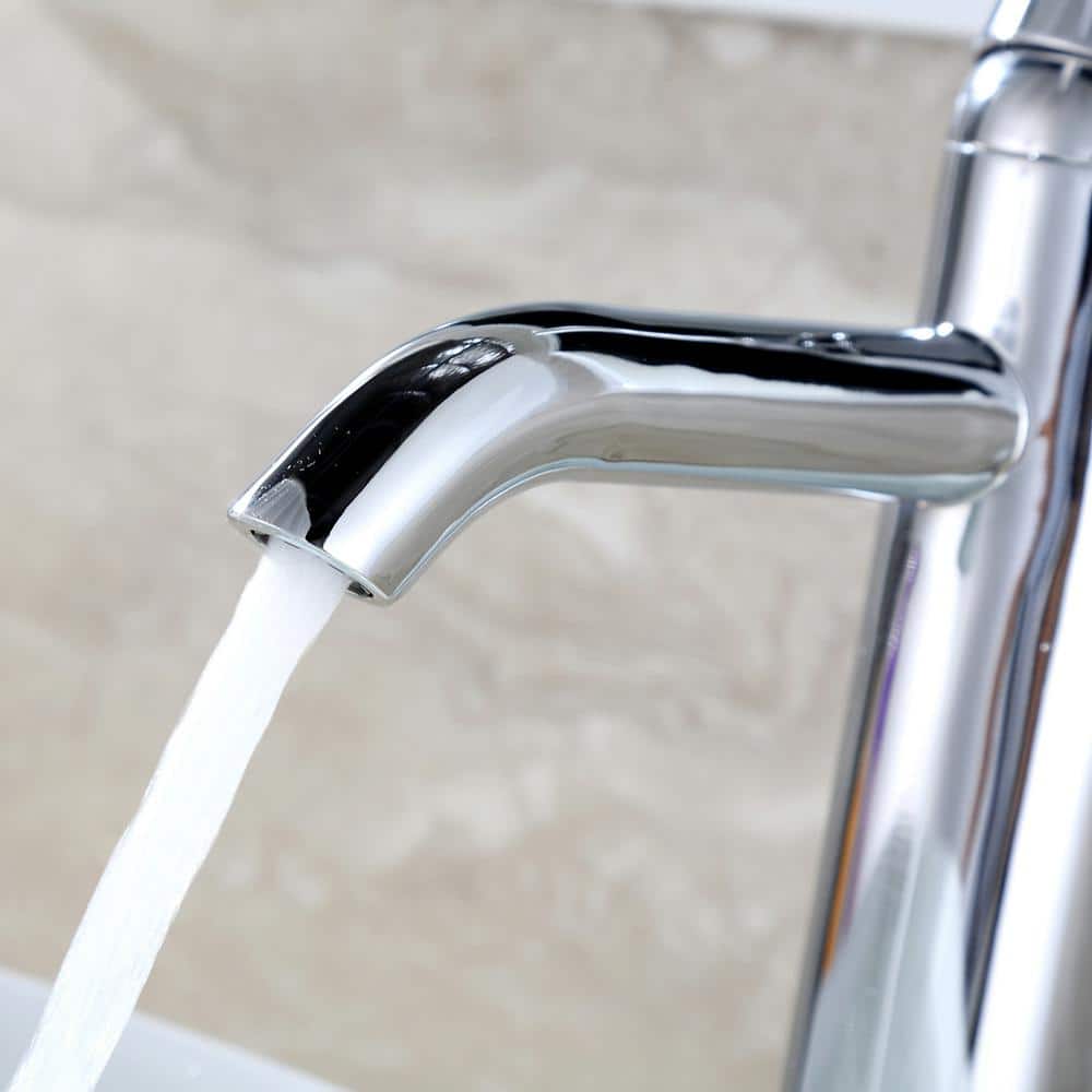 Chrome Single Handle Vessel Bathroom Faucet with Drain