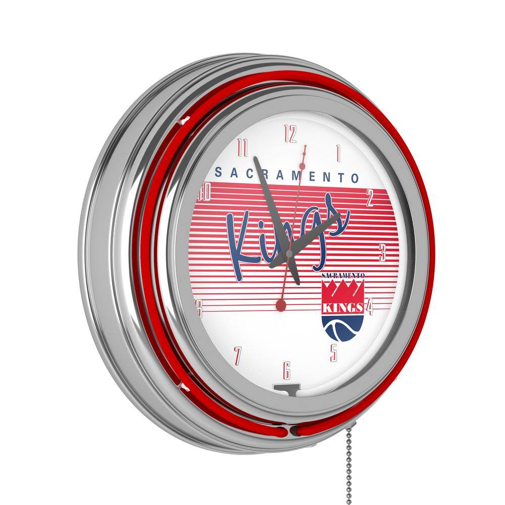 Sacramento Kings Red Hardwood Classics Lighted Analog Neon Clock