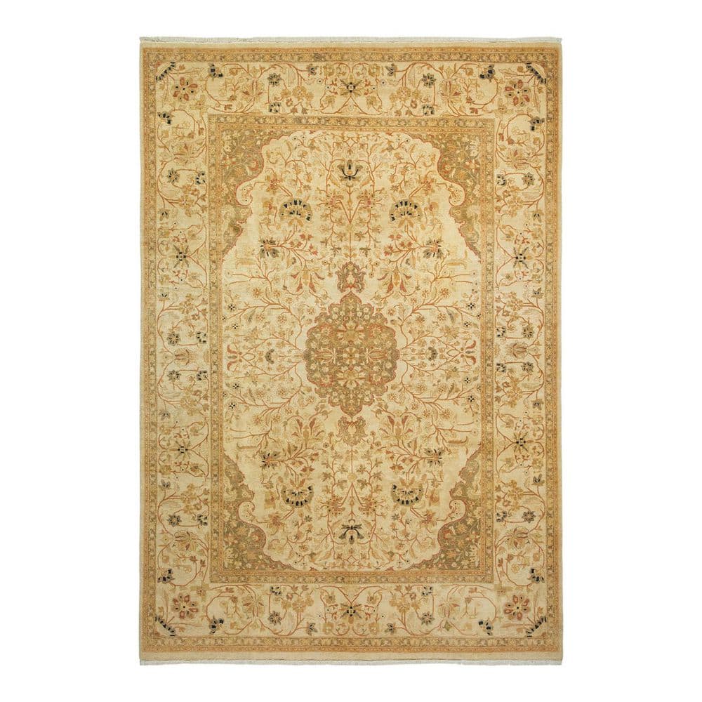 Mogul Ivory 6 ft. x 9 ft. Oriental Wool Indoor Area Rug price history on PriceWatchPro