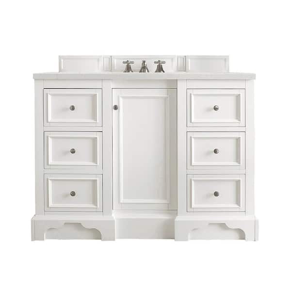 De Soto 49.3 in. W x 23.5 in. D x 36.3 in. H Single Bathroom Vanity in Bright White with Lime Delight Quartz Top