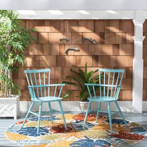 Clifton Baby Blue Stackable Metal Outdoor Dining Chair (2-Pack)