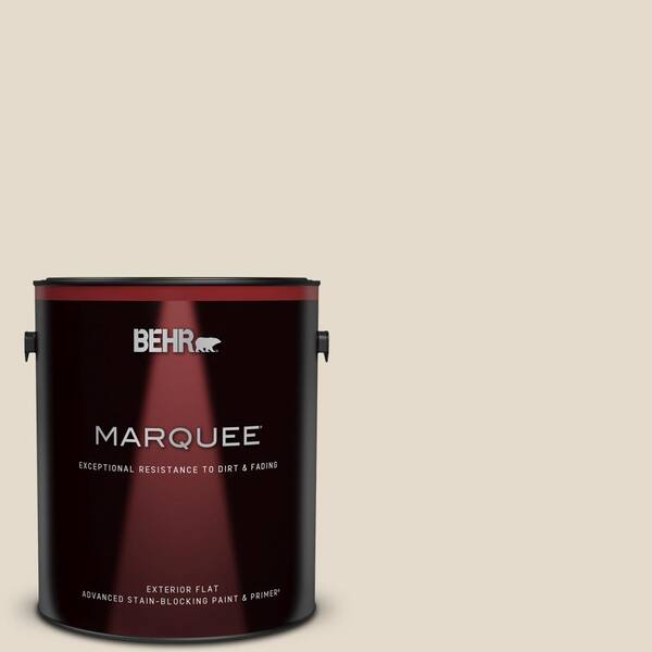 BEHR MARQUEE 1 gal. #W-B-720 Oyster Flat Exterior Paint & Primer