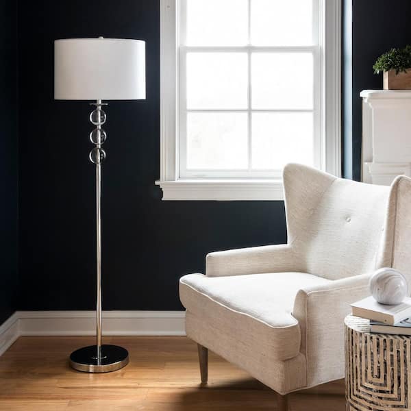 Branson 62 in. Silver Floor Lamp with Shade