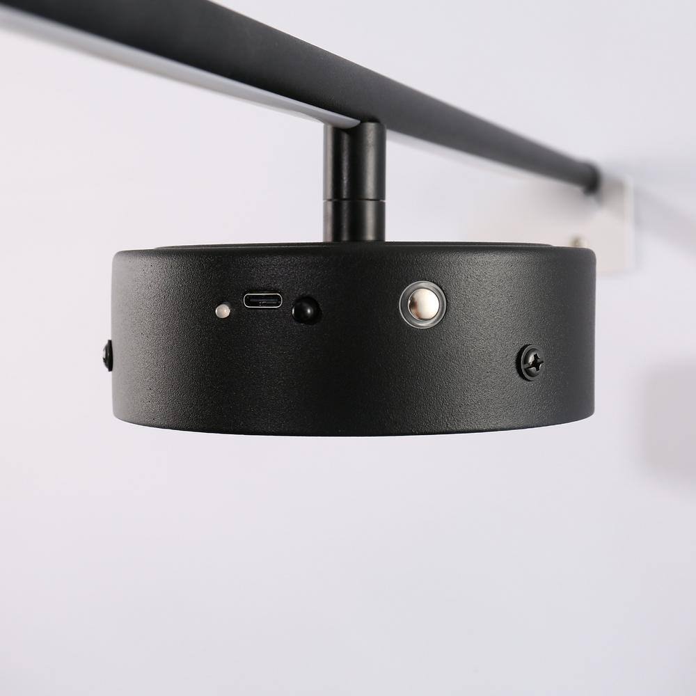 Black Metal Dimmable Battery Operated LED Wall Sconce