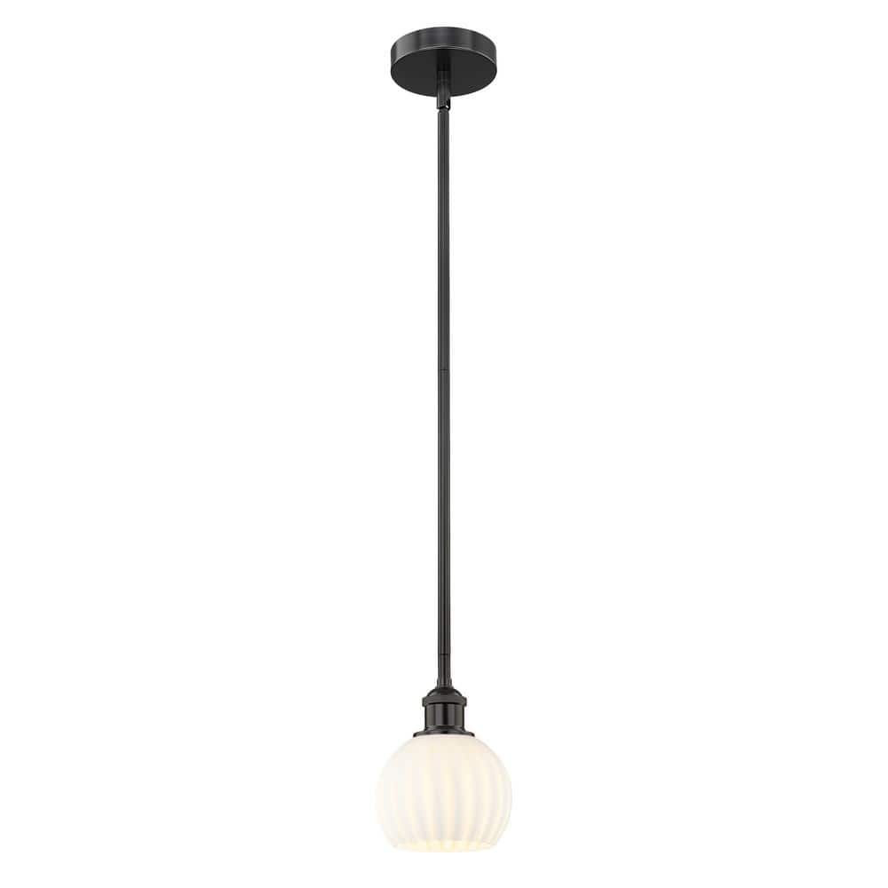 White Venetian 100-Watt 1-Light Matte Black Shaded Mini Pendant Light with Painted Glass Shade price history on PriceWatchPro